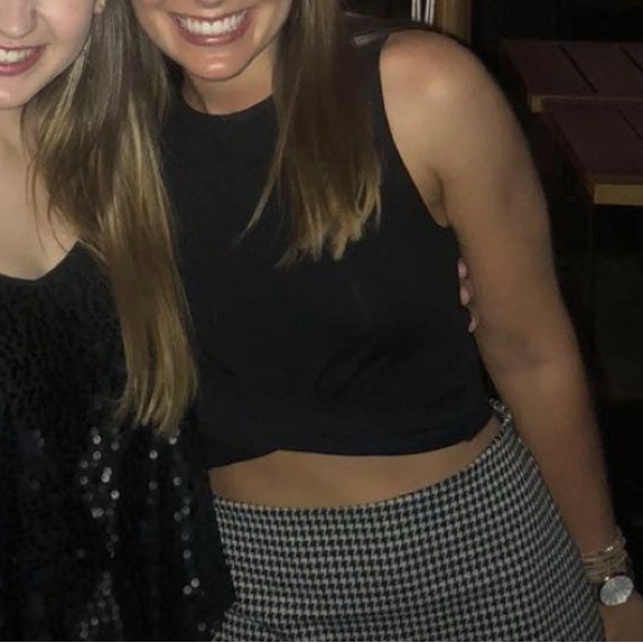 Divided Black Crop Top with Twist - Picture 1 of 3